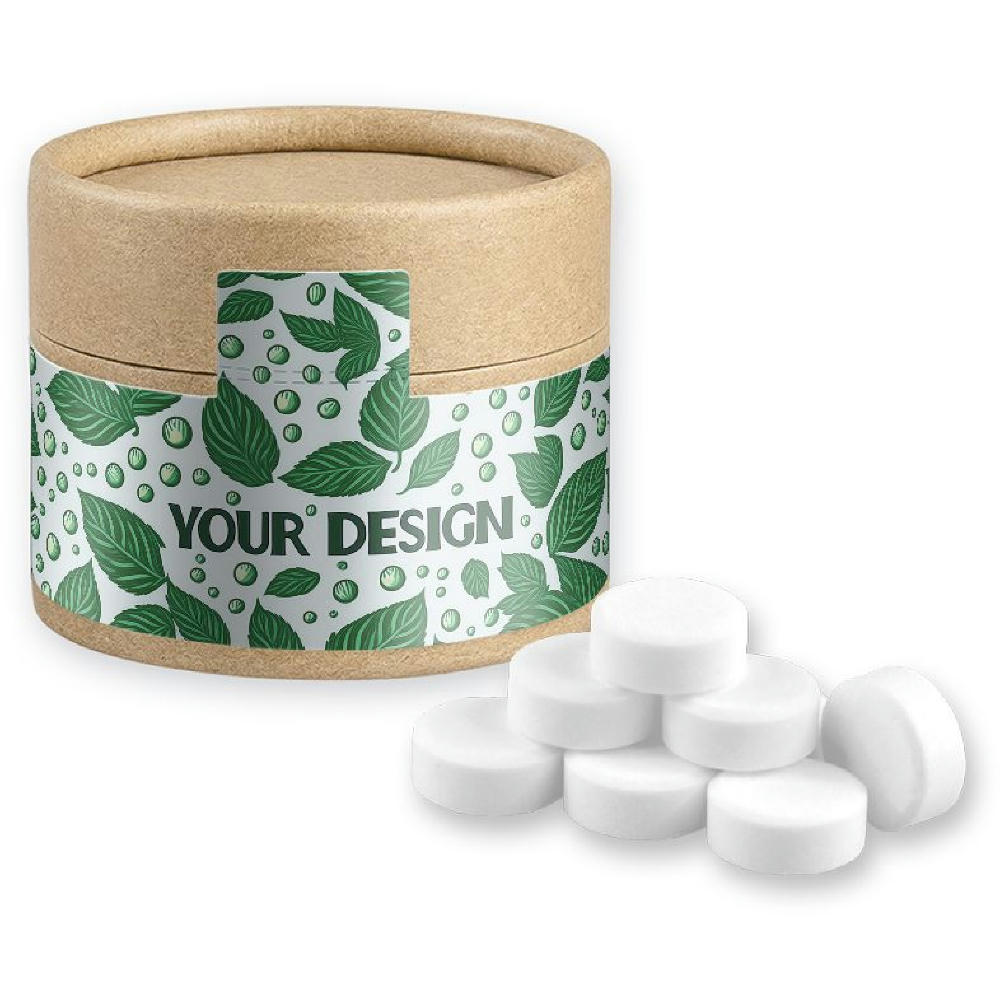 Product image Pfefferminz Drops, ca. 40g, Kraftpapierdose Mini Werbeartikel