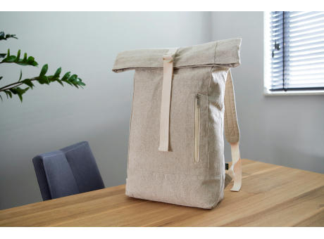Hanf (280 gr/m2) Rolltop Rucksack Margarete bedrucken