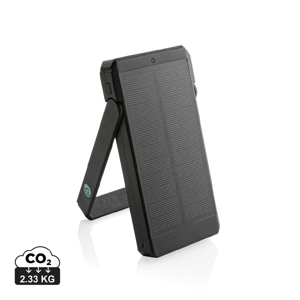 Product image Skywave 10000mAh Solarpowerbank aus RCS recycelt. Kunststoff Werbeartikel