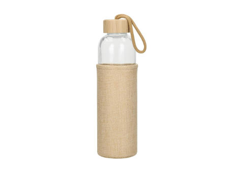 Product image Glasflasche mit Hülle "Natural", 0,7l bedrucken