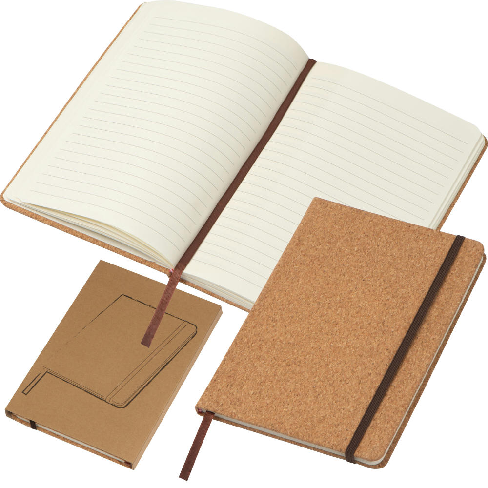 Product image A5 Notizbuch mit Korkeinband und linierten Seiten Werbeartikel