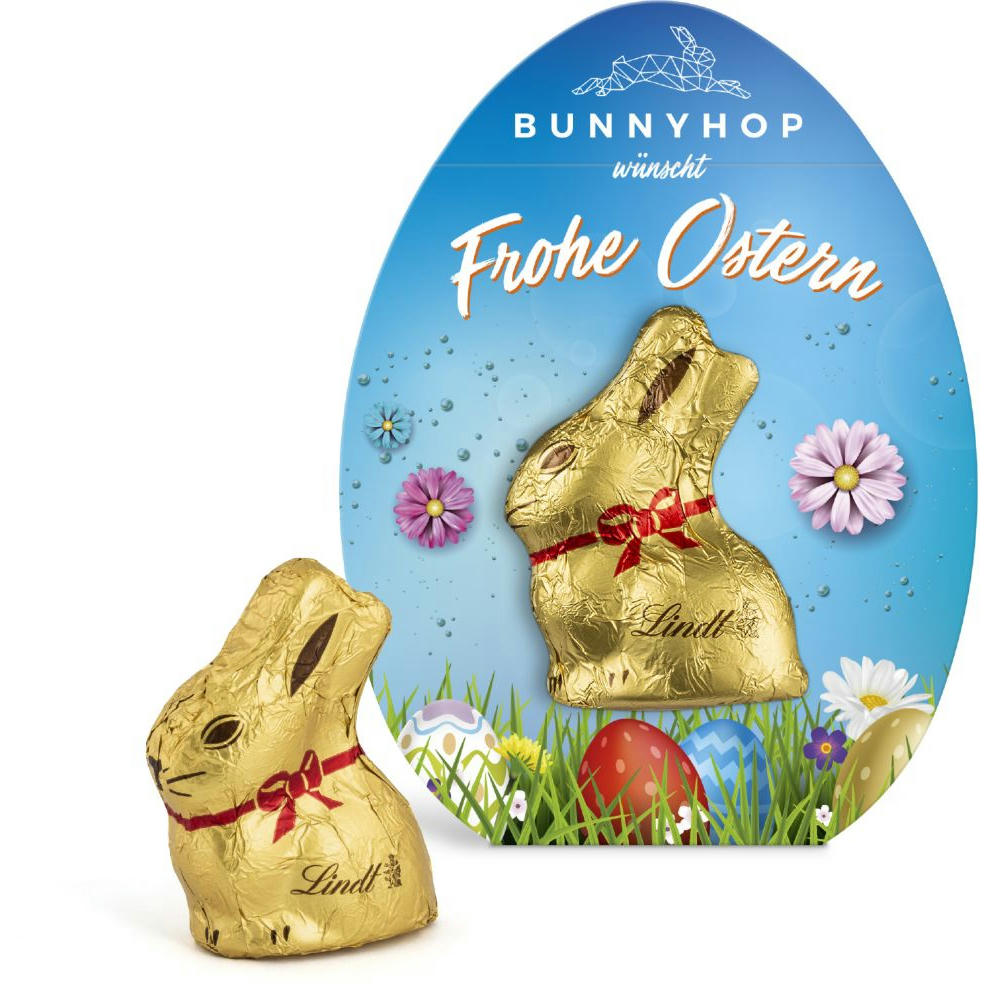Product image Lindt Mini Goldhase in Osterei-Werbekartonage Werbeartikel