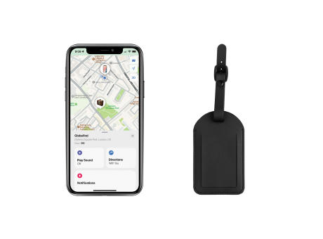 Globefind RCS rPolyester Anhänger mit weltweiter Ortung Werbeartikel