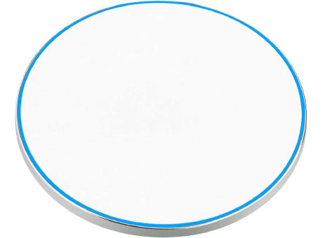 Product image Wireless Charger 15 Watt mit eloxierter Aluminiumschale und leuchtendem Rand Werbeartikel