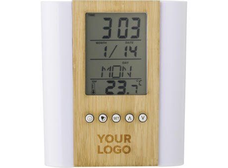 Bambusfederhalter mit Uhr Hassan Werbeartikel