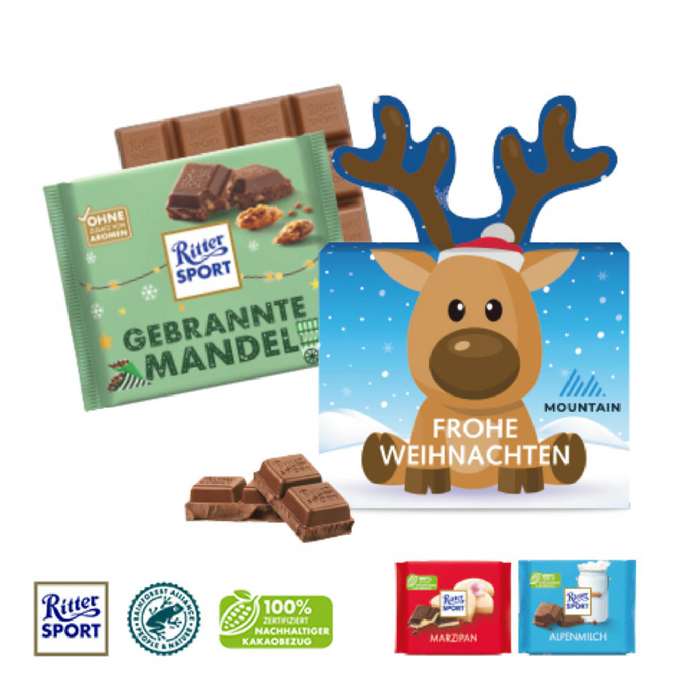 Product image Schokotafel Ritter SPORT „Rentier“ Werbeartikel