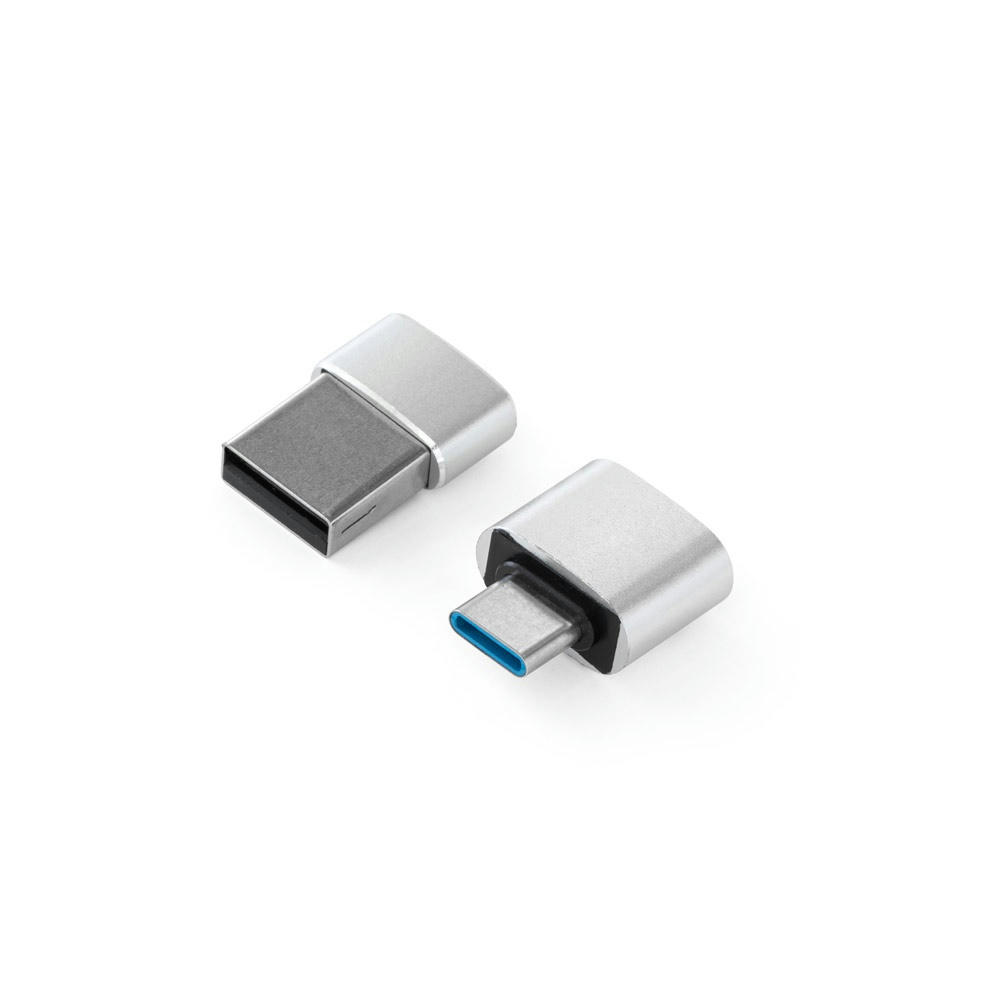 Product image MINSKY. Set aus 2 Aluminium USB-A / USB-C Adaptern Werbeartikel