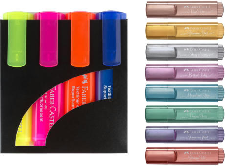 4er Set Textliner metallic bedrucken