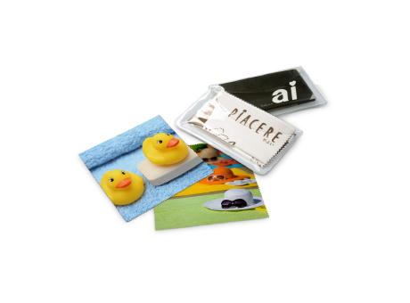 Product image Brillenputztuch - Mikrofasertuch 15 x 15 cm, in transparentem Schutzetui Werbeartikel