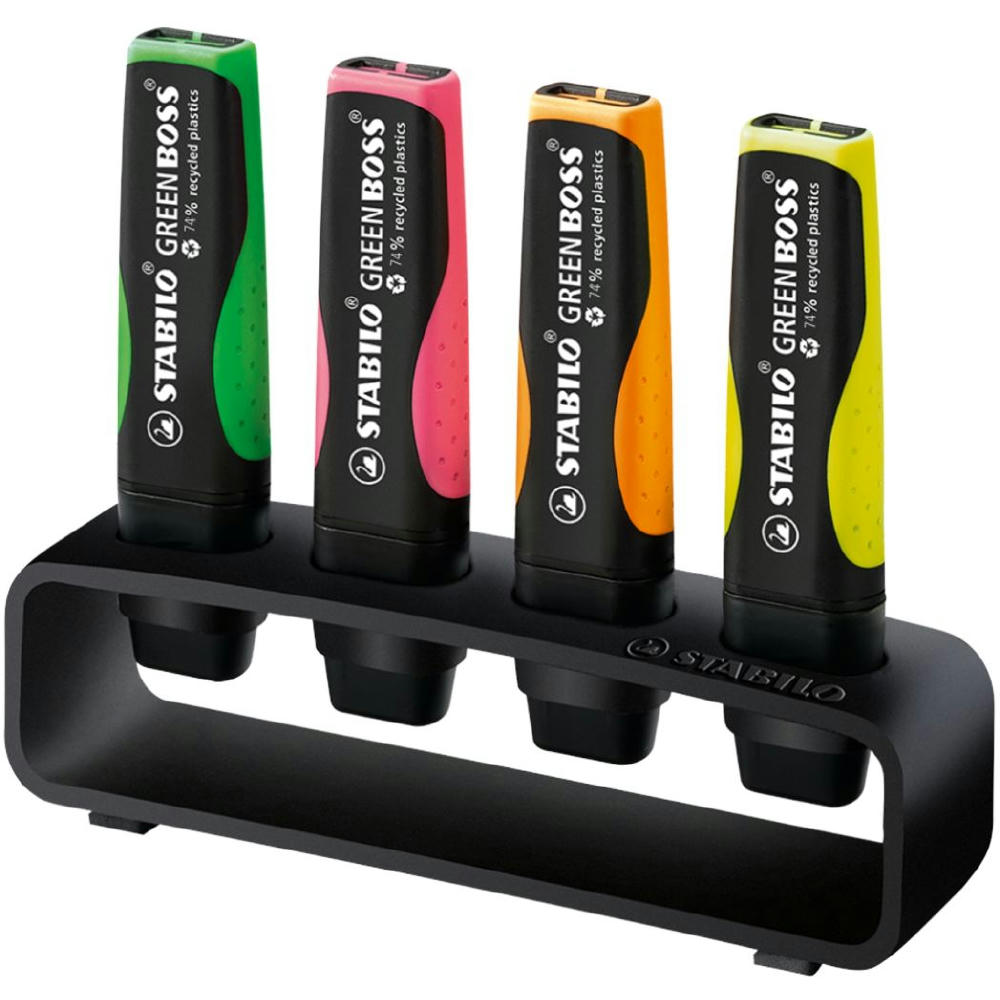 Product image STABILO GREEN BOSS 4er Tisch-Set Leuchtmarkierer Werbeartikel