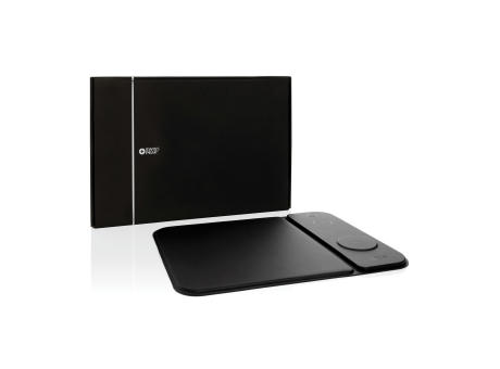 Swiss Peak 15W 3-in-1 Lade-Mauspad aus RCS recyceltem PU Werbeartikel