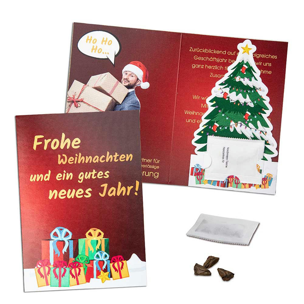 Weihnachtsbaum-Karte - mit Digitaldruck Werbeartikel