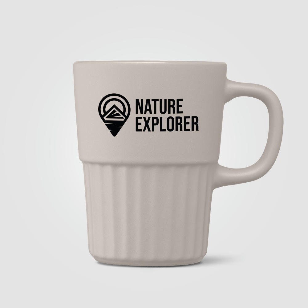 Majesty Keramiktasse mit geriffelter Oberfläche und mattem Finish - 445 ml Werbeartikel