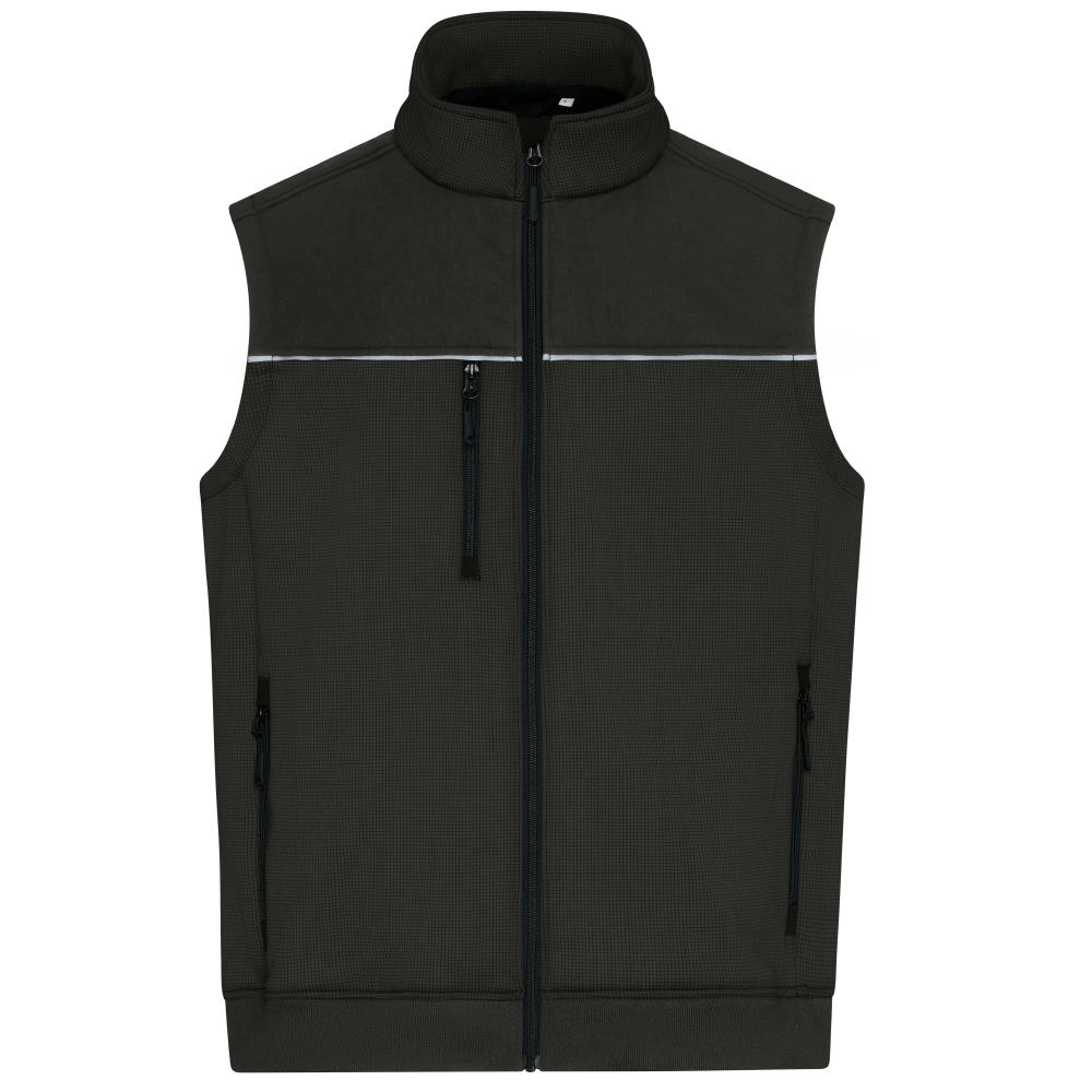 Hybrid Workwear Vest - Robuste Weste mit dezentem Druck im Materialmix Werbeartikel