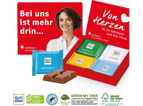 GRUßKARTE MIT RITTER SPORT SCHOKOLADE Werbeartikel