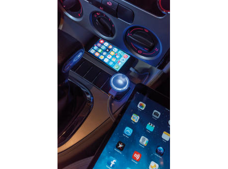 Leistungsstarkes Auto Ladegerät mit Dual Anschluss Werbeartikel