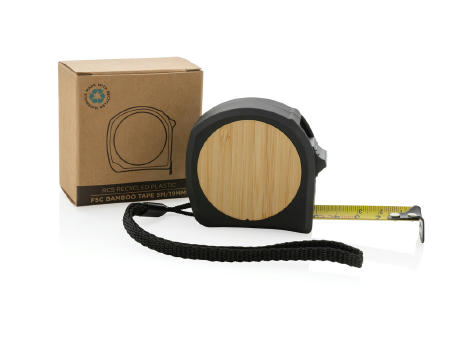 5m/19mm Maßband aus RCS recycelt. Kunststoff & Bambus bedrucken