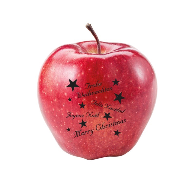LogoFrucht Apfel Happy Christmas bedrucken