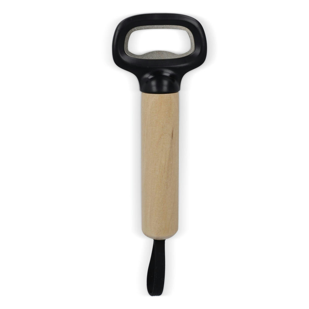 Product image Flaschenöffner mit Holzgriff und Riemen Werbeartikel