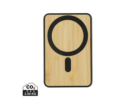 Product image Zen 5000mAh 5W magnetische Bambus-Powerbank aus RCS rPlastik Werbeartikel