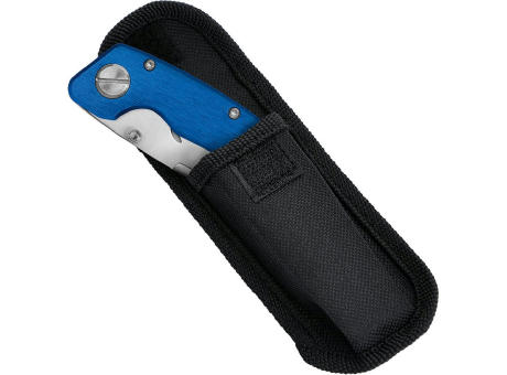 Trapezklingen-Klappmesser "Piranha blau" Werbeartikel