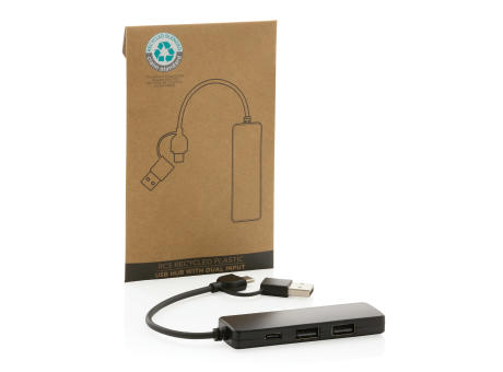 RCS recycelter USB-Hub mit Dual-Input Werbeartikel