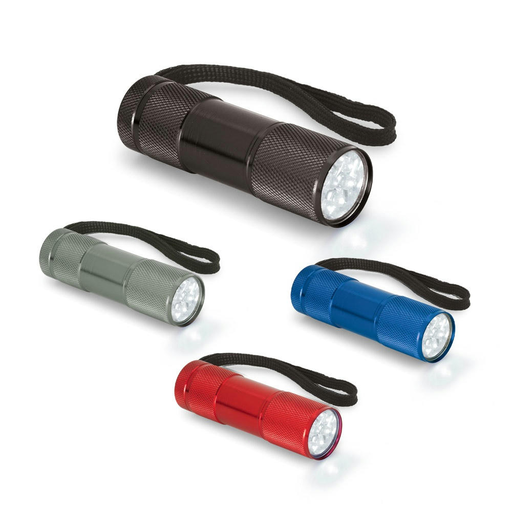Product image FLASHY. Taschenlampe aus Aluminium mit 9-LEDs Werbeartikel