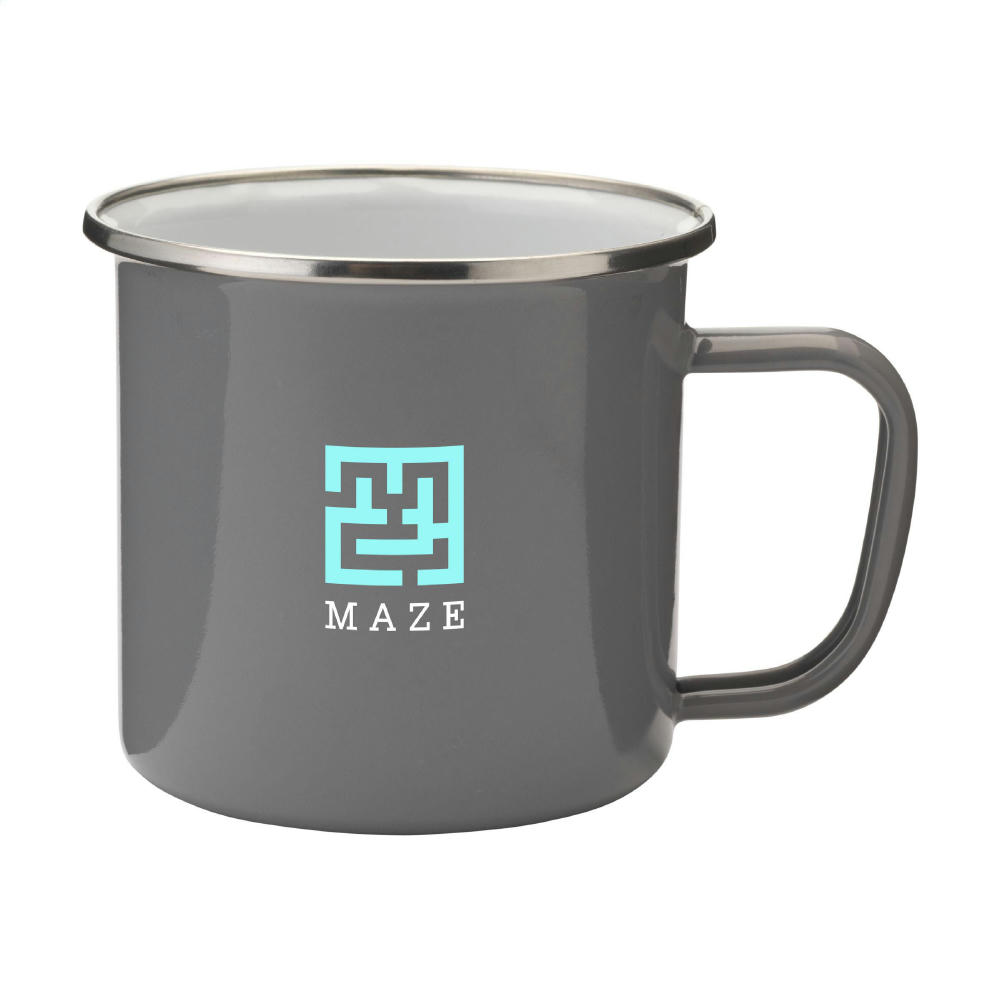 Product image Retro Silver Emaille Tasse 350 ml Werbeartikel