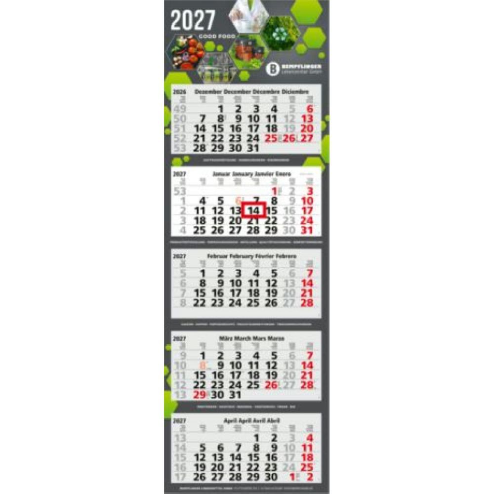 Product image 5-Monatskalender Penta Light 5 Bestseller (Mehrblock) Werbeartikel