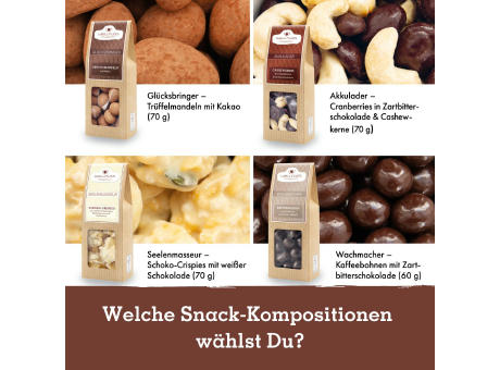 Premium Snacks in der Faltschachtel Werbeartikel