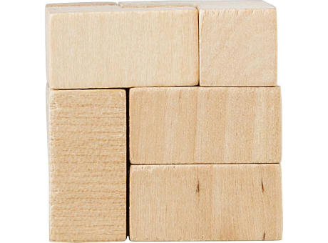 Würfelpuzzle aus Holz Amber Werbeartikel