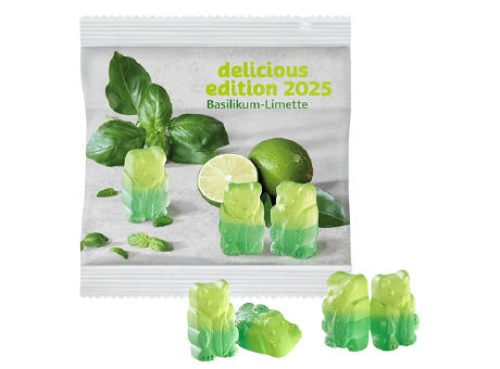 Product image Vegane Basilikum-Limetten Bärchen im kompostierbaren Tütchen Werbeartikel