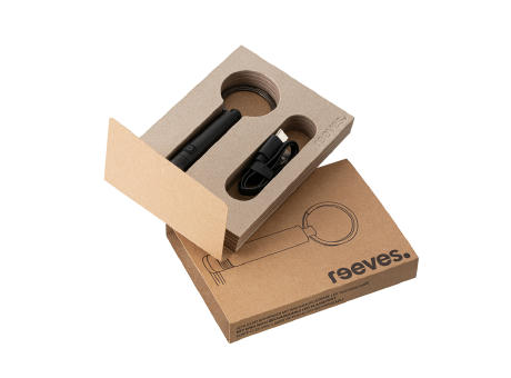 Schlüsselanhänger mit wiederaufladbare LED Taschenlampe REEVES-PORTO LIGHT Werbeartikel