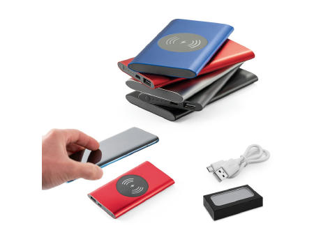 Product image CASSINI. Powerbank 4'000 mAh mit 5W wireless Ladegerät aus Recyceltes Aluminium (100 % rAL) bedrucken