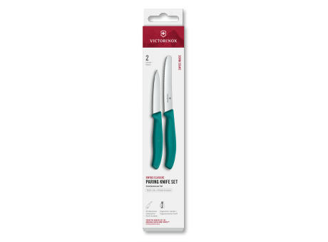Product image Swiss Classic Gemüsemesser Set 2-teilig, gerade und wellenförmig, grüner Griff