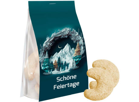 Product image Vanillekipferl, 100g, Express Blockbodenbeutel mit Werbereiter bedrucken