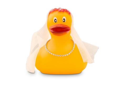 Werbeente Bonnie Braut Mini, ca. 6 cm Werbeartikel