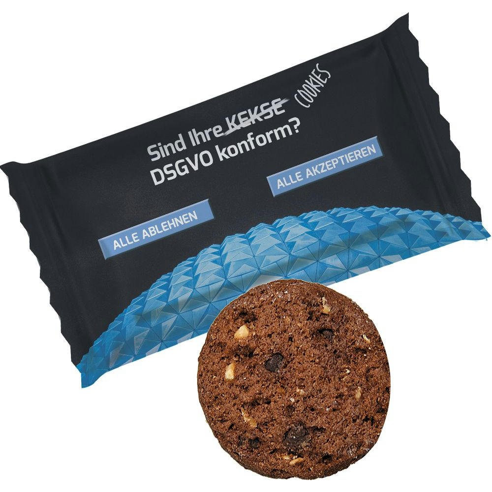 Product image Cookie Schoko-Haselnuss, ca. 7g, Flowpack Werbeartikel