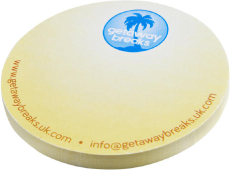 Sticky-Mate® runde recycelte Haftnotizen  bedrucken