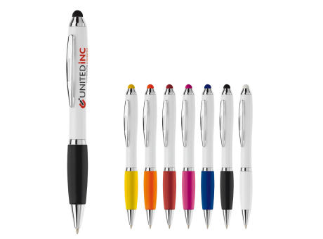 Kugelschreiber Hawaï Stylus weiß bedrucken