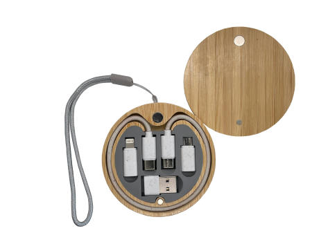 Eco Multiconnect Kabelset 26,5cm Bambus bedrucken