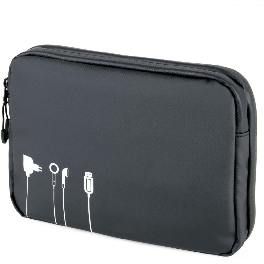Product image TROIKA Kabeltasche TROIKA BLACK TECH POUCH 2 Werbeartikel