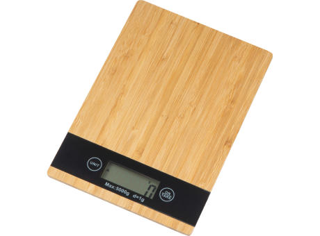 Product image Küchenwaage aus Bambus mit schwarzem Display Werbeartikel