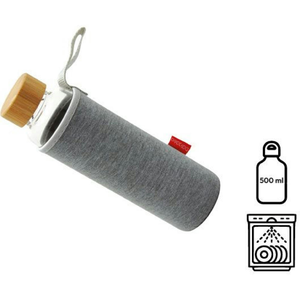 Product image Glasflasche 'Reisui', 500ml, Neoprenhülle Werbeartikel