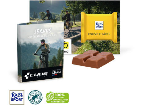 Werbe-Klappkarte mit Ritter SPORT Mini Werbeartikel