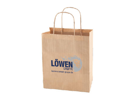 Papiertasche weiß und braun 320x120x400 mm  Werbeartikel