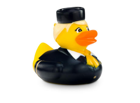 Werbeente Steffi Stewardess mit gelbem Halstuch Werbeartikel