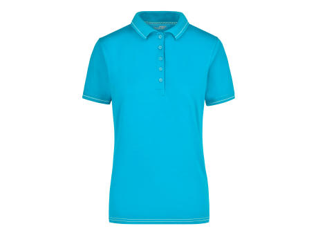 Product image Ladies' Elastic Polo - Hochwertiges Poloshirt mit Kontraststreifen Werbeartikel