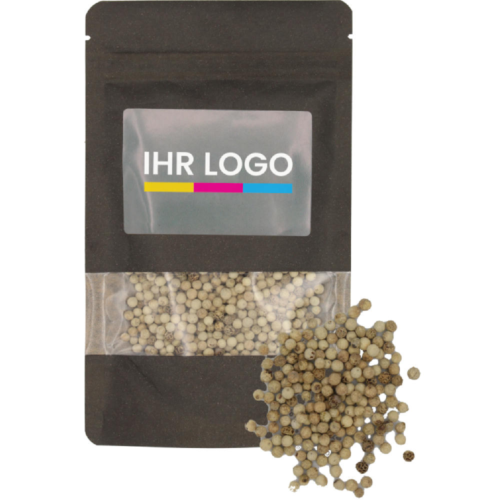 Product image Pfeffer weiß im Doypack groß Schwarz Werbeartikel