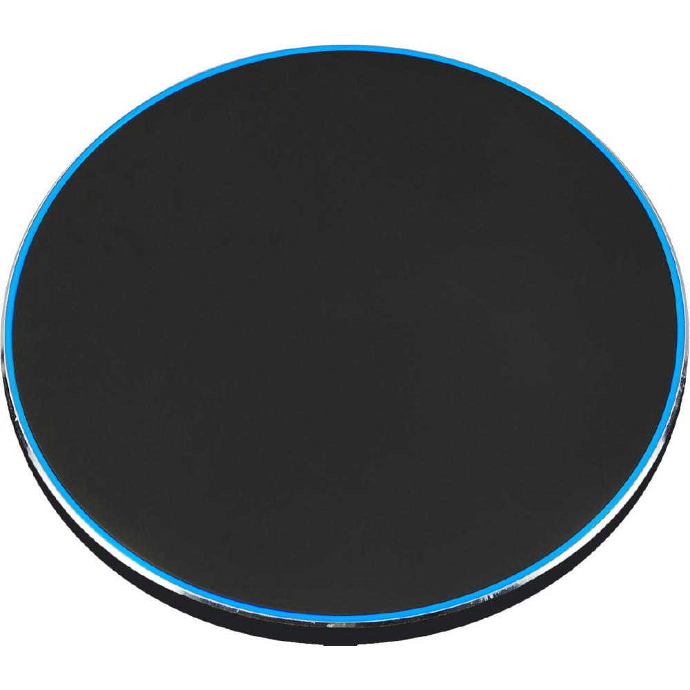 Product image Wireless Charger 15 Watt mit schwarzer Aluminiumschale und leuchtendem Rand Werbeartikel